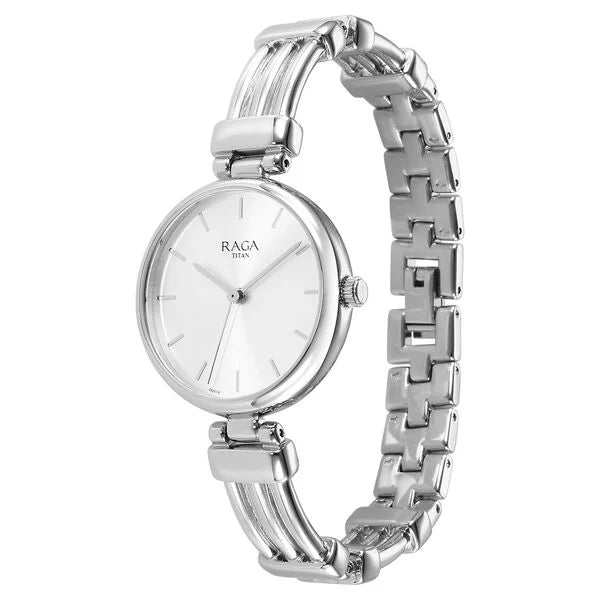 Titan 95263SM01 | Titan Raga Showstopper Quartz Analog Silver Dial Metal Strap Watch for Women