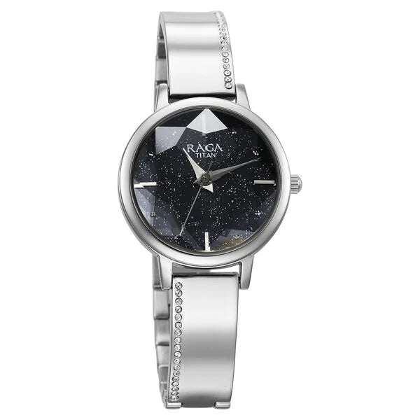 Titan 95267SM01 | Titan Raga Showstopper Quartz Analog Blue Dial Silver Metal Strap Watch For Women