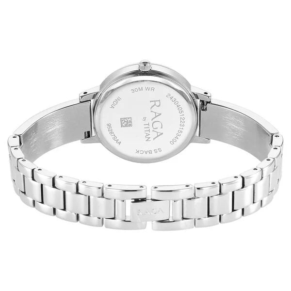 Titan 95267SM01 | Titan Raga Showstopper Quartz Analog Blue Dial Silver Metal Strap Watch For Women