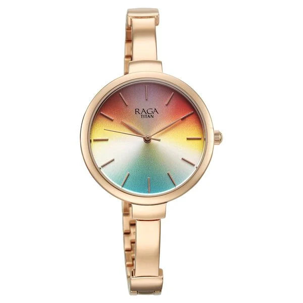 Titan 95273WM01 | Titan Raga Showstopper Quartz Analog Multicoloured Dial Metal Strap Watch for Women