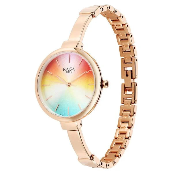 Titan 95273WM01 | Titan Raga Showstopper Quartz Analog Multicoloured Dial Metal Strap Watch for Women