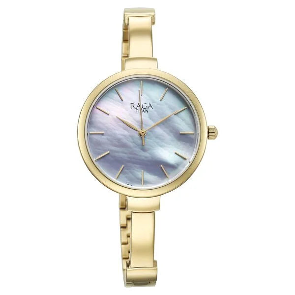 Titan 95273YM01 | Titan Raga Showstopper Quartz Analog Mother Of Pearl Dial Metal Strap Watch for Women