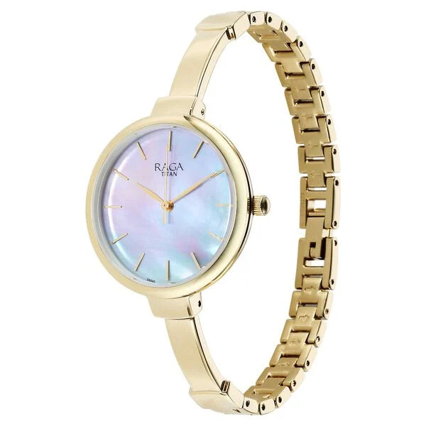 Titan 95273YM01 | Titan Raga Showstopper Quartz Analog Mother Of Pearl Dial Metal Strap Watch for Women