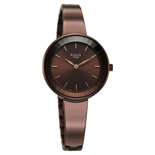 Titan 95276QM01 | Titan Raga Showstopper Quartz Analog Brown Dial Metal Strap Watch For Women