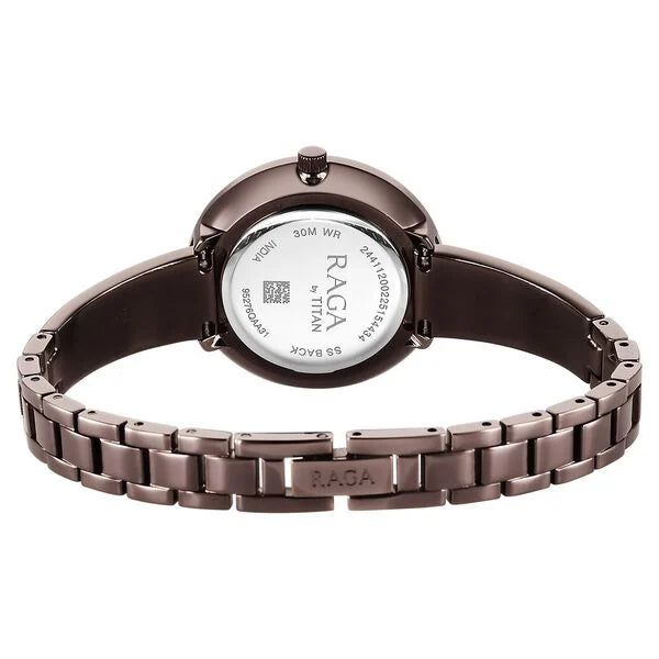 Titan 95276QM01 | Titan Raga Showstopper Quartz Analog Brown Dial Metal Strap Watch For Women