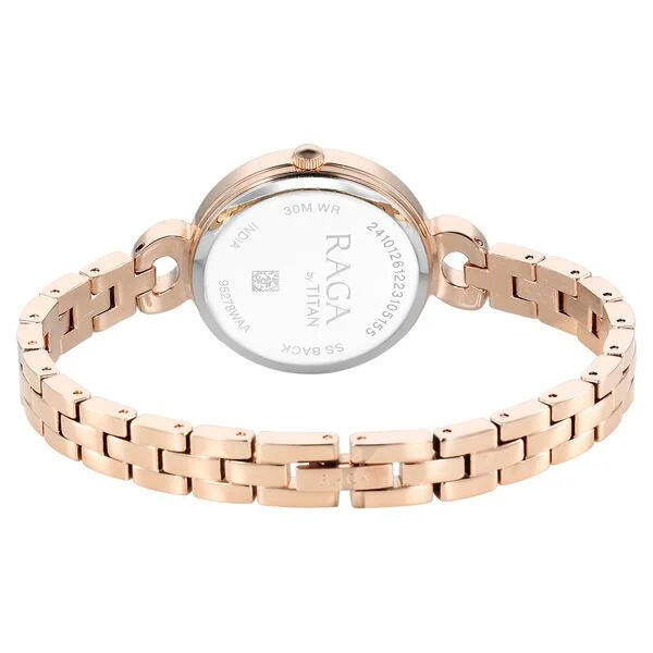 Titan 95278WM01 | Titan Raga Showstopper Quartz Analog White Dial Metal Strap Watch for Women