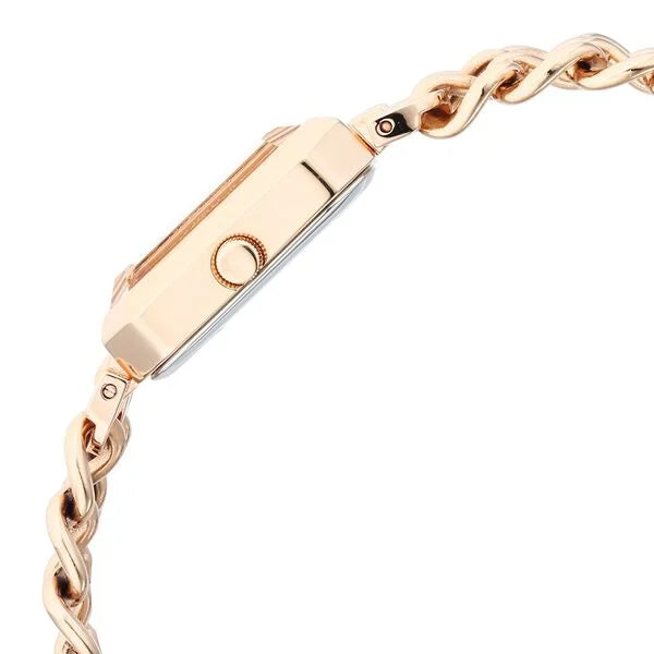 Titan 95283WM01 | Titan Raga Showstopper Quartz Analog Rose Gold Dial Rose Gold Metal Strap Rectangular Shaped Watch For Women