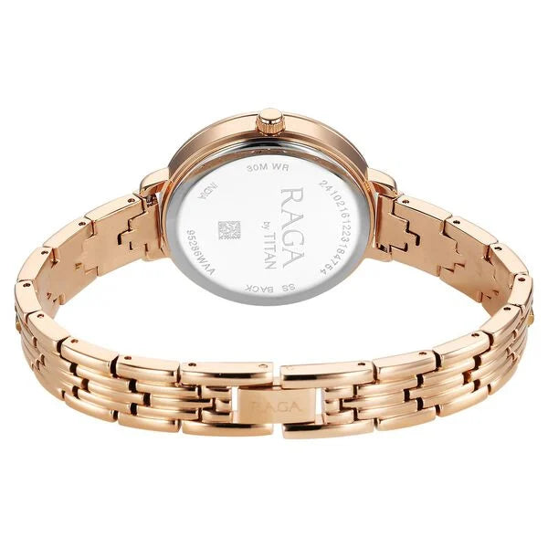 Titan 95286WM01 | Titan Raga Showstopper Quartz Analog Pink Dial Metal Strap Watch for Women