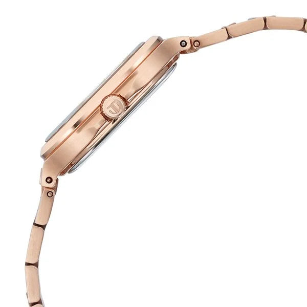 Titan 95291WM01 | Titan Slim Square Quartz Analog with Date Lavender Dial With Rose Gold Color Stainless Steel Strap Watch For Women