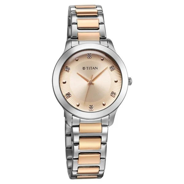 Titan 95299KM01 | Titan Horizon Quartz Analog Rose gold Dial Stainless Steel Strap Watch For Women