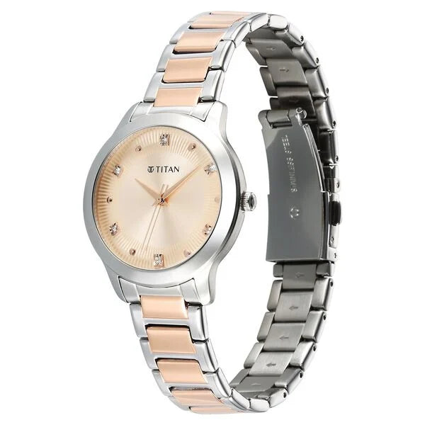 Titan 95299KM01 | Titan Horizon Quartz Analog Rose gold Dial Stainless Steel Strap Watch For Women