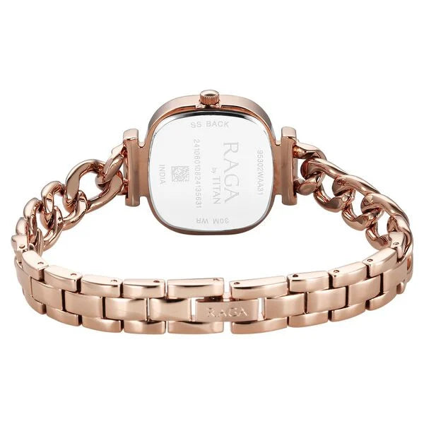 Titan 95302WM01 | Titan Raga Showstopper Quartz Analog Rose Gold Dial Metal Strap Watch For Women