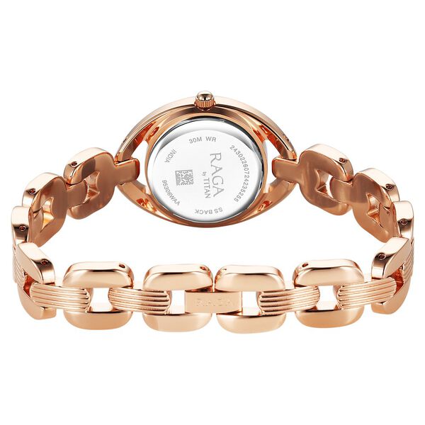 Titan 95306WM01 | Titan Raga Showstopper Quartz Analog Pink Dial Metal Strap Watch For Women