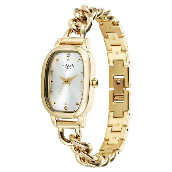 Titan 95309YM01 | Titan Raga Showstopper Quartz Analog Silver Dial Metal Strap Watch For Women