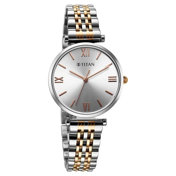 Titan 95313KM01 | Titan Workmode Quartz Analog Silver Dial Metal Strap watch For Women