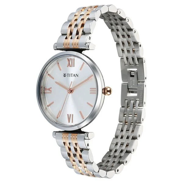 Titan 95313KM01 | Titan Workmode Quartz Analog Silver Dial Metal Strap watch For Women