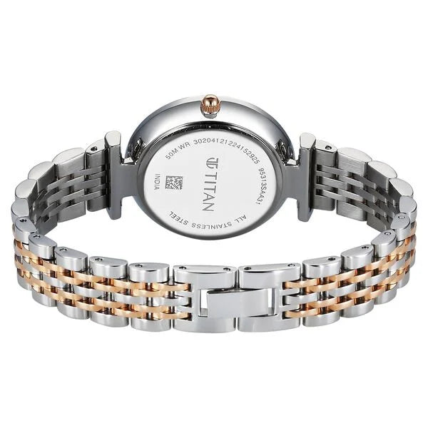 Titan 95313KM01 | Titan Workmode Quartz Analog Silver Dial Metal Strap watch For Women
