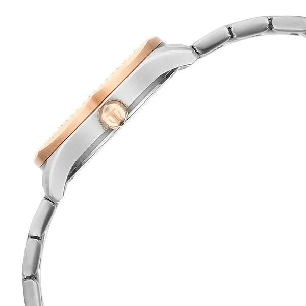 Titan 95326KM01 | Titan Glamour Quartz Analog with Date Silver Dial Two Toned Stainless Steel Strap Watch For Women