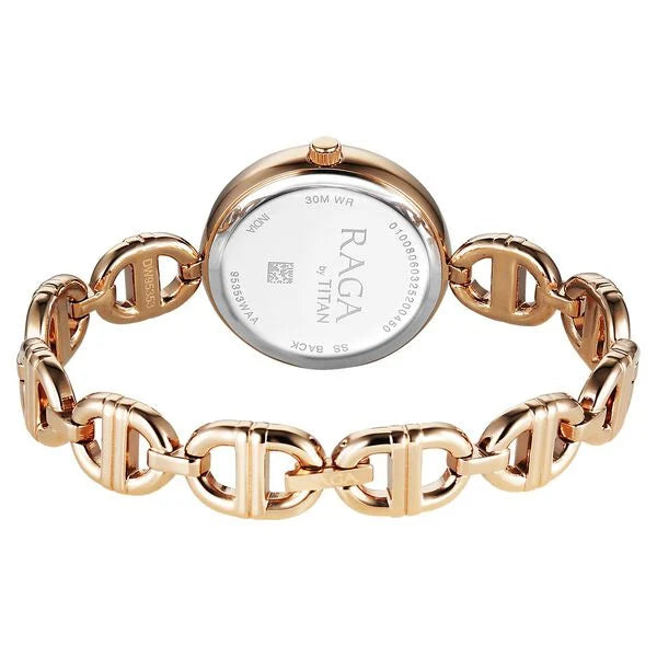 Titan 95353WM01 | Titan Raga Showstopper Quartz Analog Rose Gold Dial Metal Strap Watch For Women