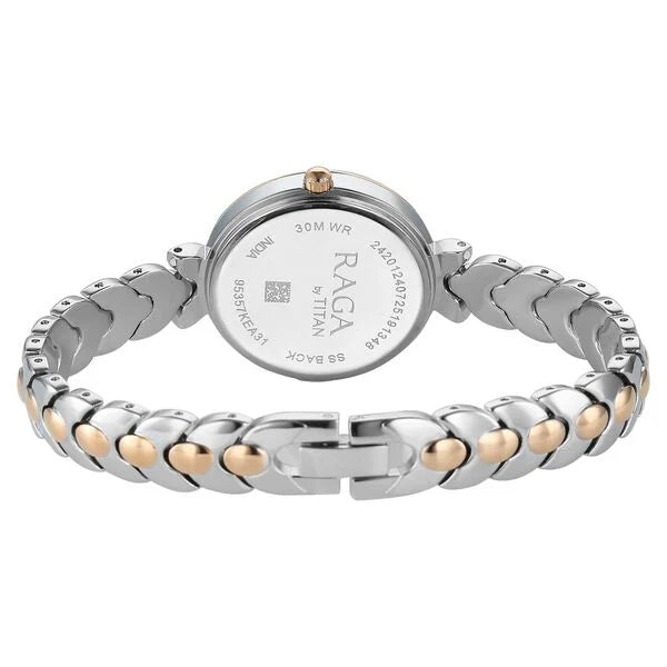Titan 95357KM01 | Titan Raga Showstopper Quartz Analog Rose Gold Dial Two Toned Metal Strap Watch For Women