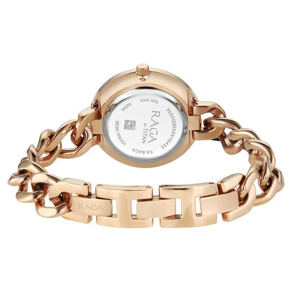 Titan 95361WM01 | Titan Raga Showstopper Quartz Analog Silver Dial Metal Strap Watch For Women