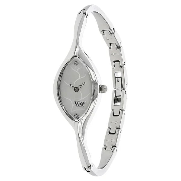 Titan 9701SM01 | Titan Quartz Analog Mother of Pearl Dial Metal Strap Watch for Women