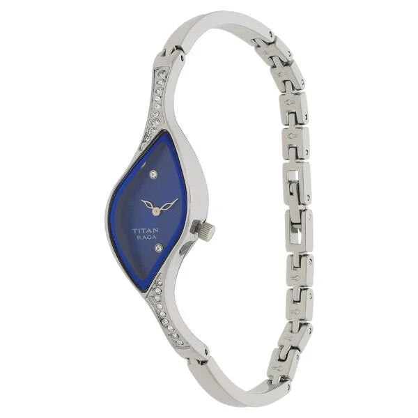 Titan 9710SM01 | Titan Raga Blue Dial Quartz Analog Metal Strap watch for Women