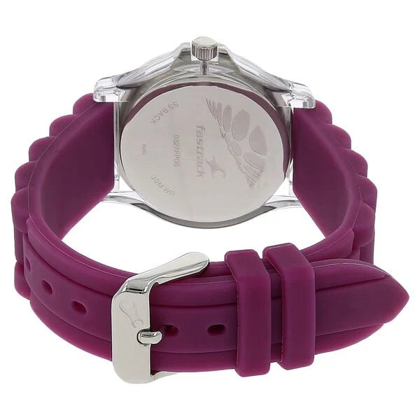 Fastrack NK9827PP06 | Fastrack Quartz Analog Silver Dial Plastic Strap Watch for Girls