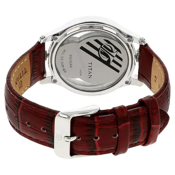 Titan 9923SL01 | Titan Quartz Analog Silver Dial Leather Strap Watch for Women