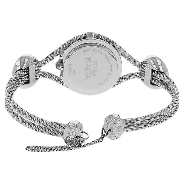 Titan 9936SM01 | Titan Quartz Analog Mother of Pearl Dial Metal Strap Watch for Women
