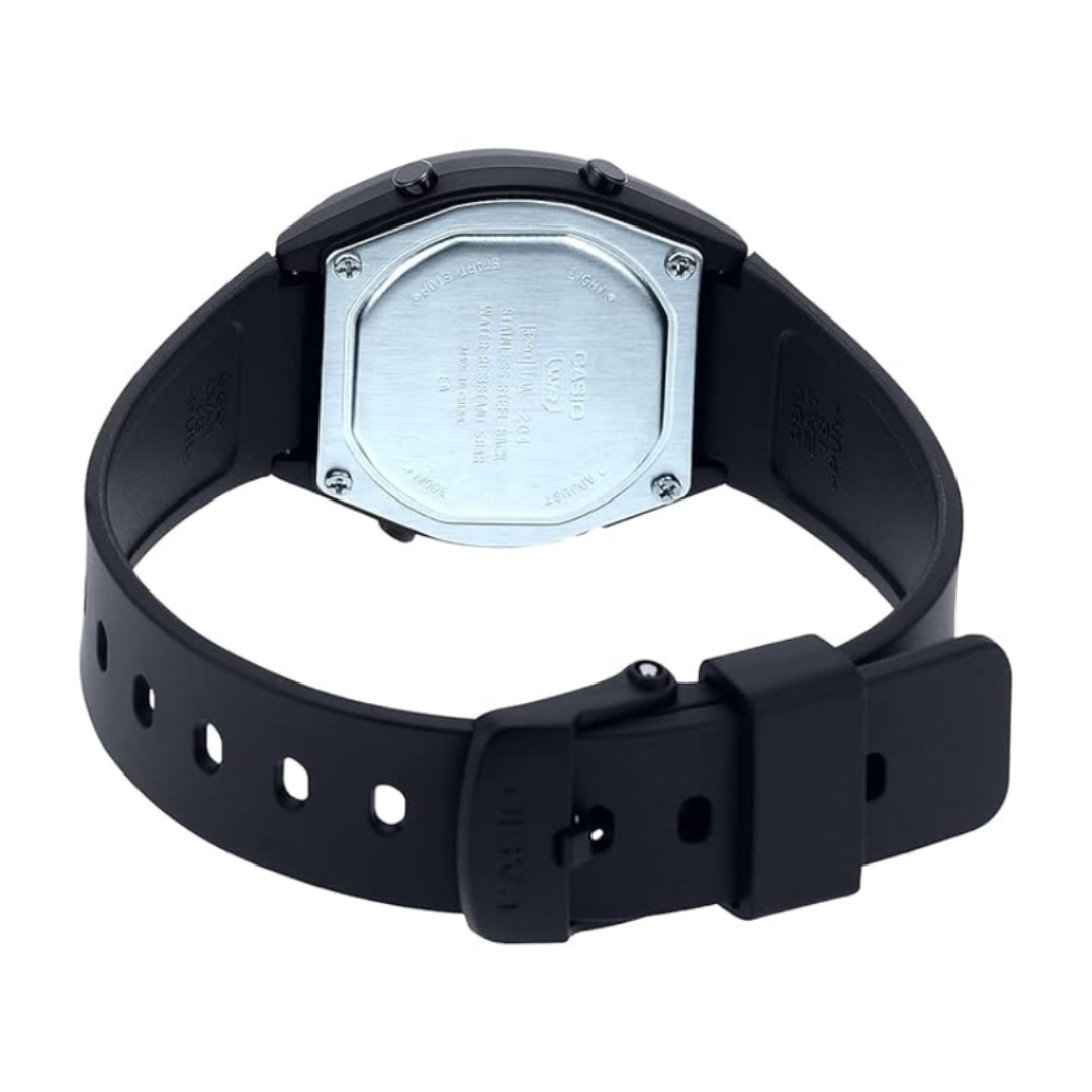 Casio LW-204-1BDF D215 | Vintage Unisex Quartz Black Dial Digital Resin Watch