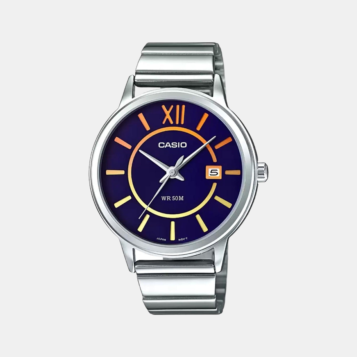 Enticer Men Quartz Blue Dial Analog Stainless Steel Watch A1199