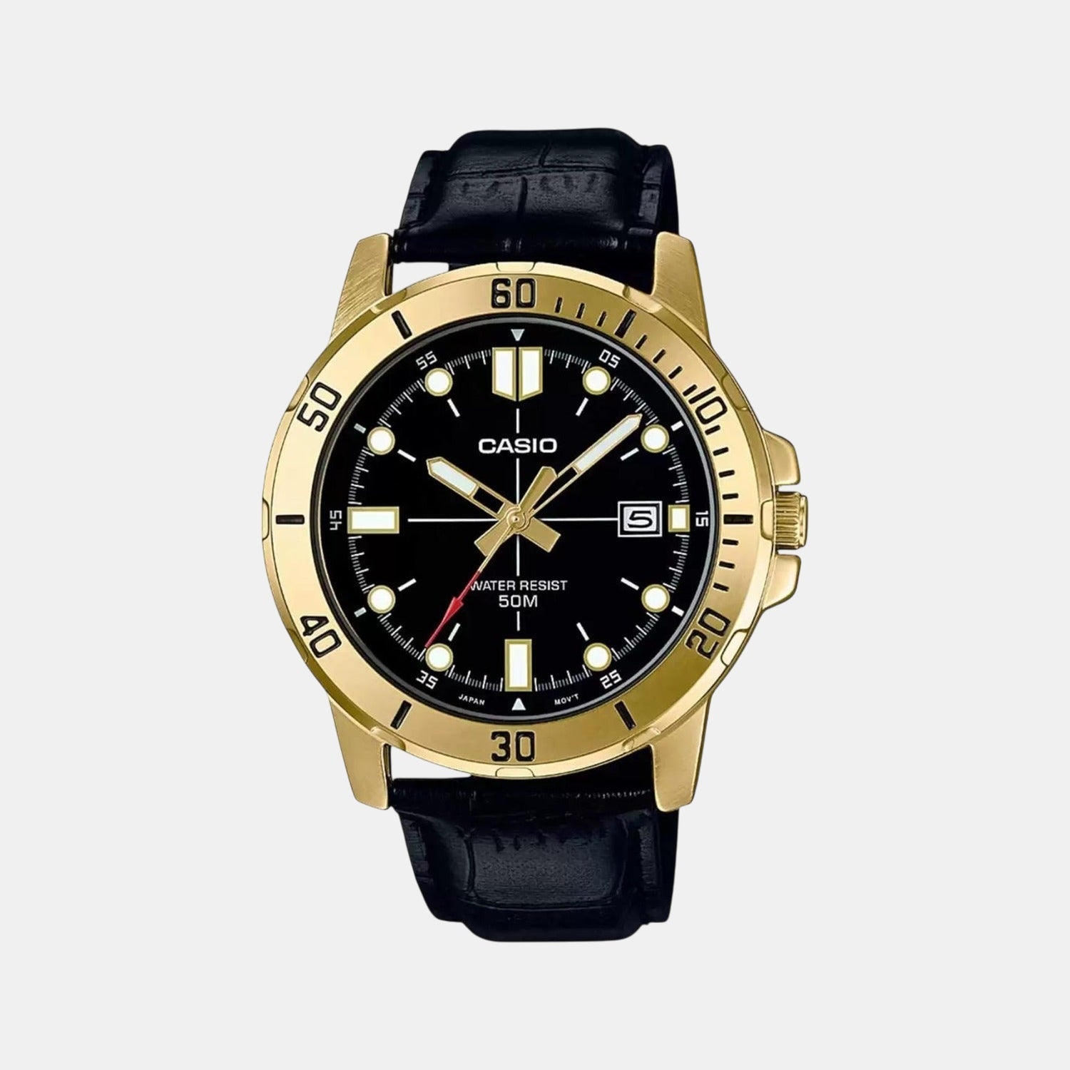 Enticer Men Quartz Black Dial Analog Leather Watch A1369