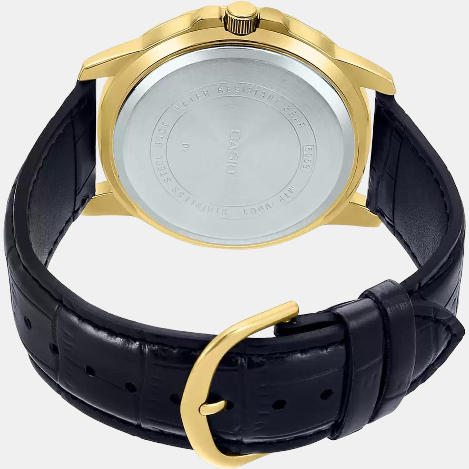 Enticer Men Quartz Black Dial Analog Leather Watch A1369