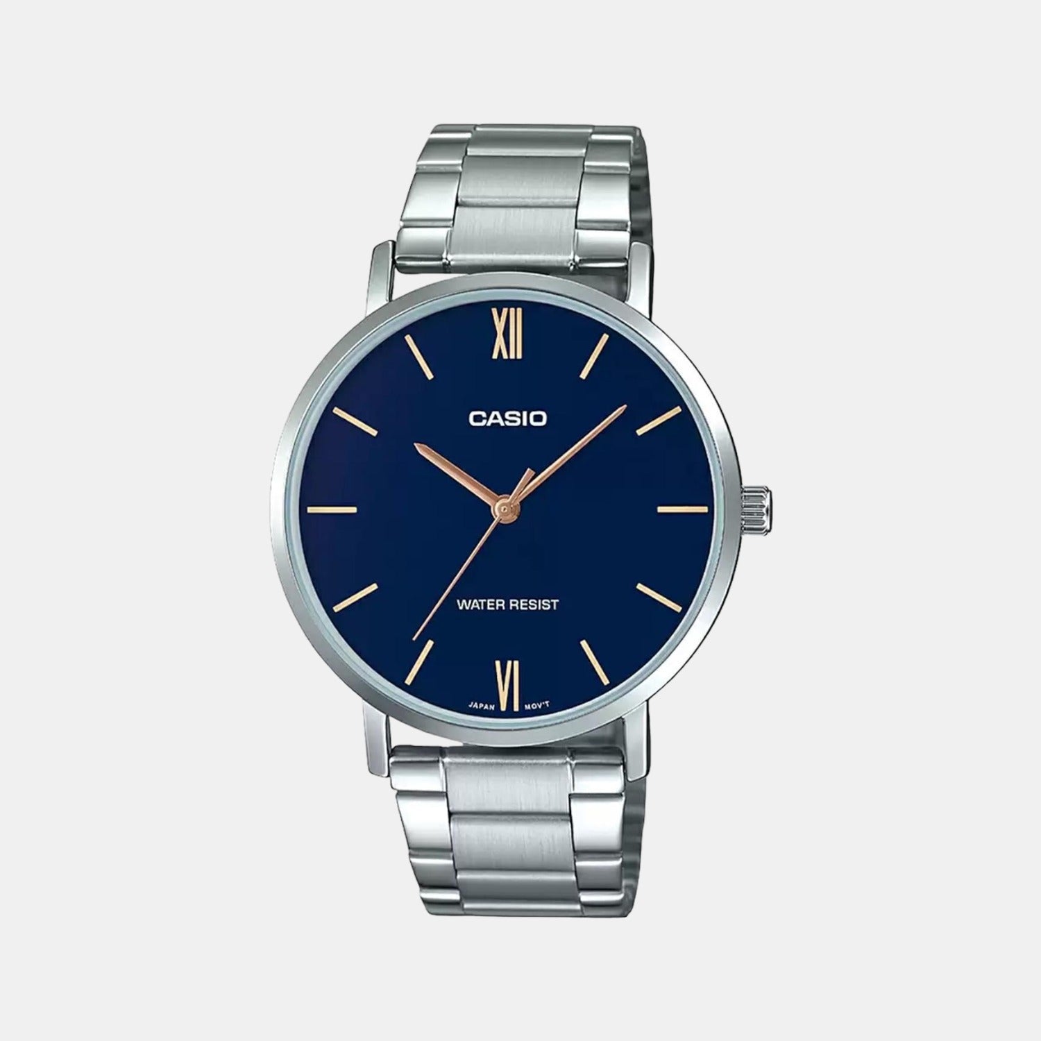 Enticer Men Quartz Blue Dial Analog Stainless Steel Watch A1613