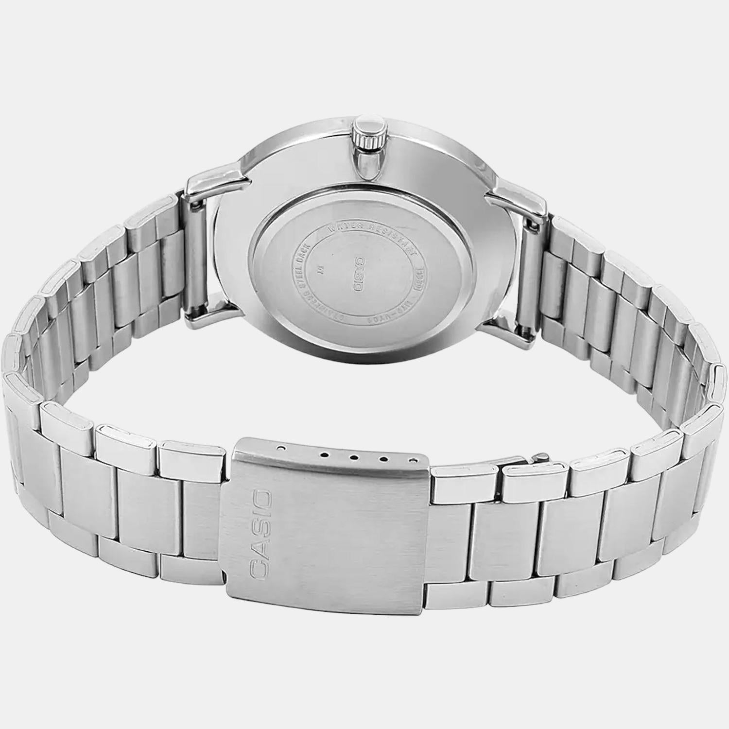 Enticer Men Quartz Silver Dial Analog Stainless Steel Watch A1614