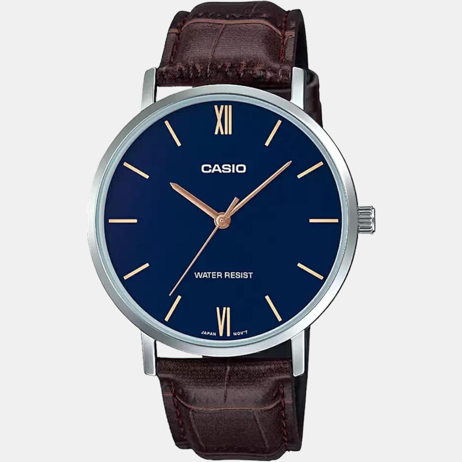 Enticer Men Quartz Blue Dial Analog Leather Watch A1616