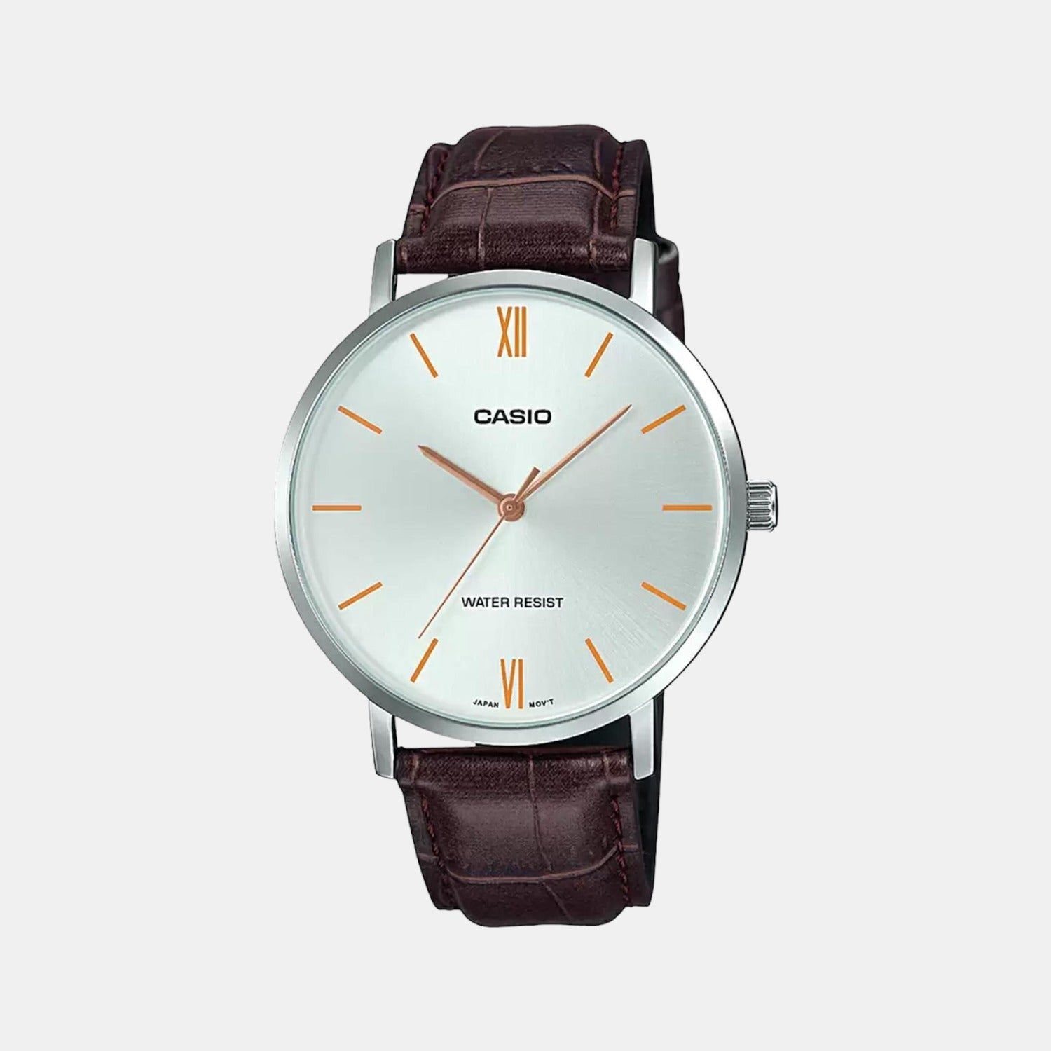 Enticer Men Quartz Silver Dial Analog Leather Watch A1618