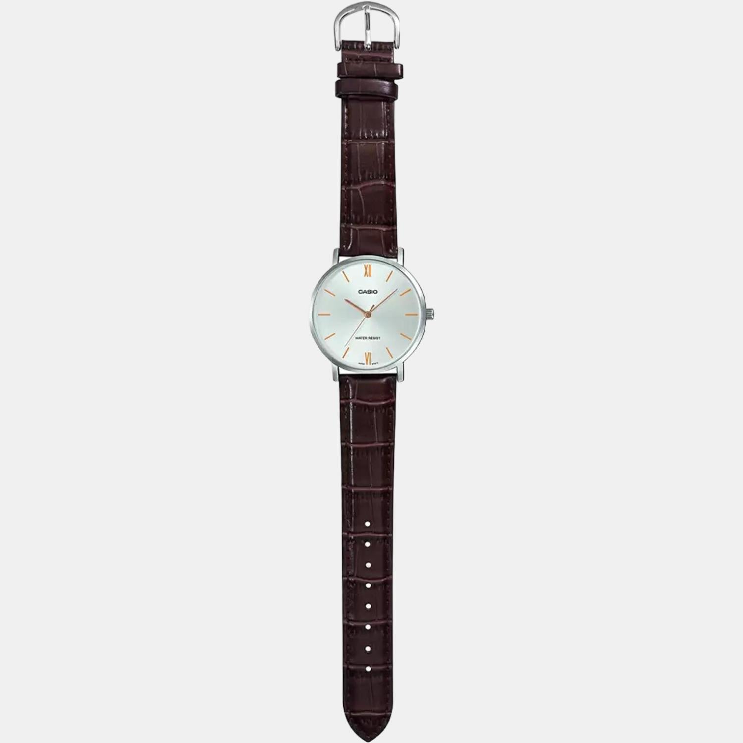 Enticer Men Quartz Silver Dial Analog Leather Watch A1618