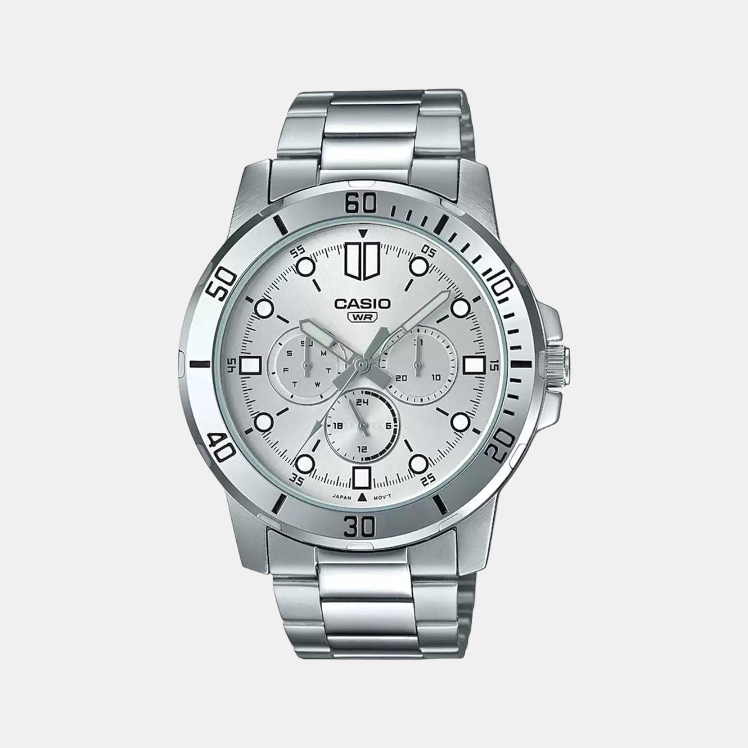 Enticer Men Quartz Silver Dial Chronograph Stainless Steel Watch A1750
