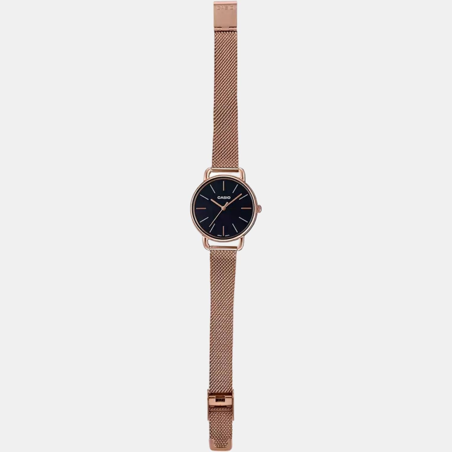 Enticer Women Quartz Black Dial Analog Mesh Watch A1794