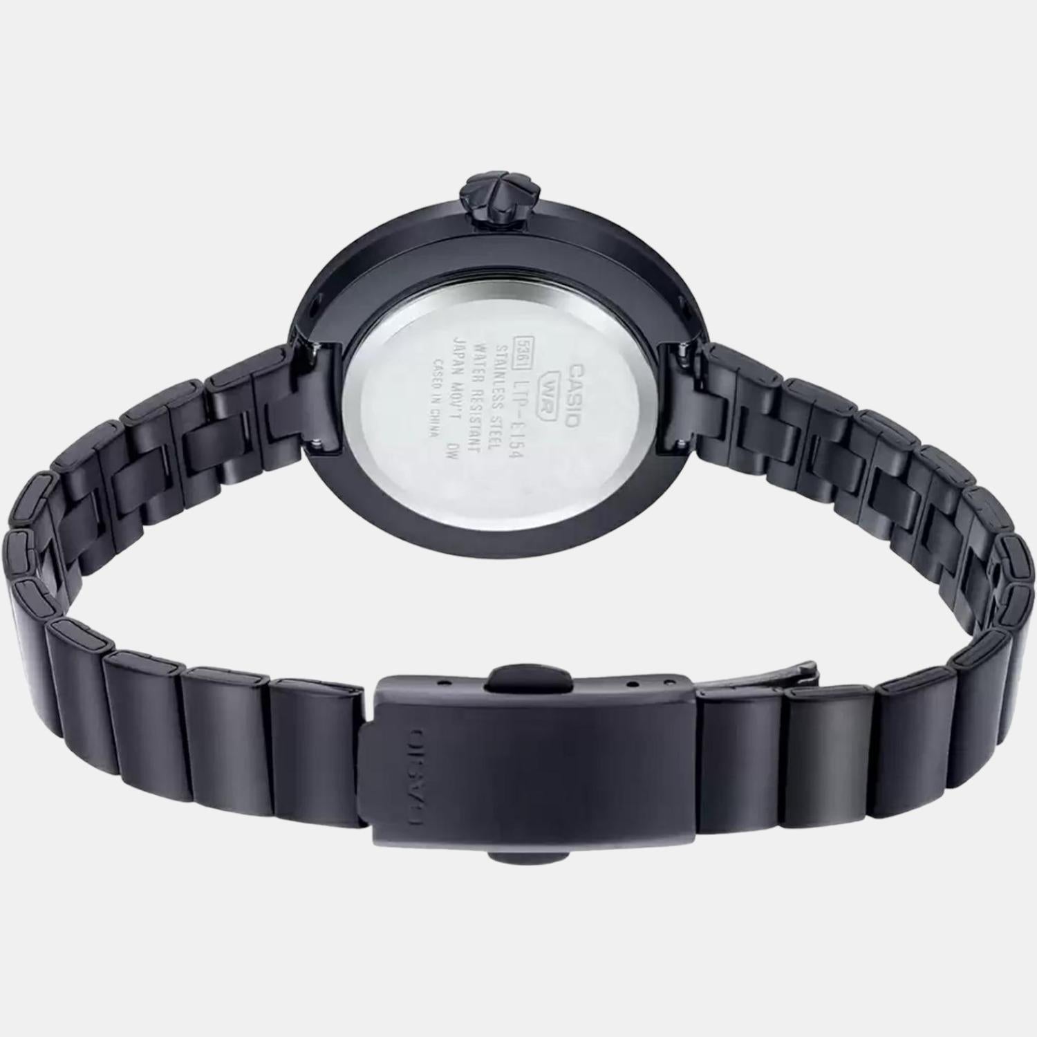 Enticer Women Quartz Black Dial Analog Stainless Steel Watch A1851