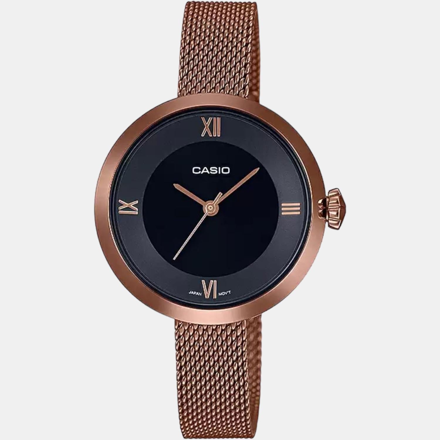 Enticer Women Quartz Black Dial Analog Mesh Watch A1853