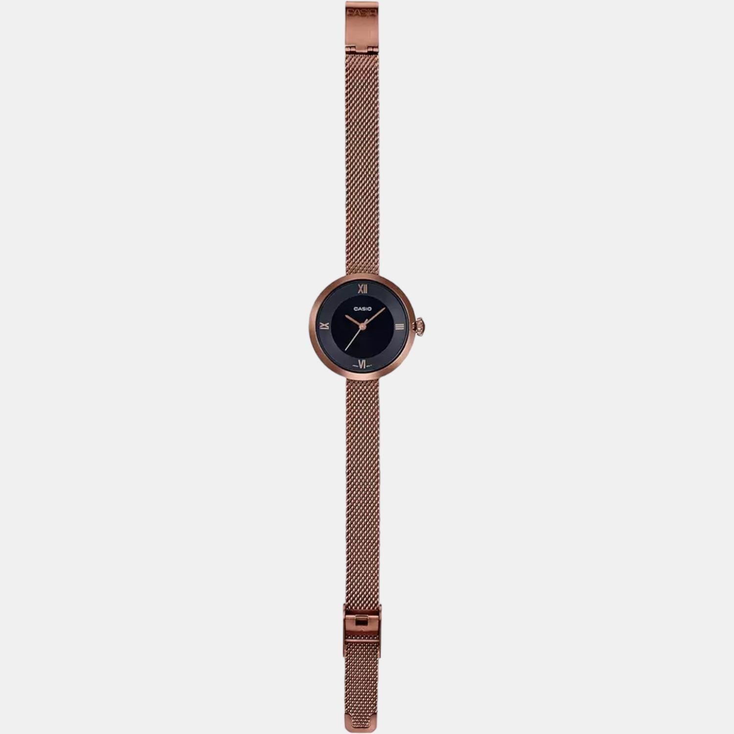 Enticer Women Quartz Black Dial Analog Mesh Watch A1853