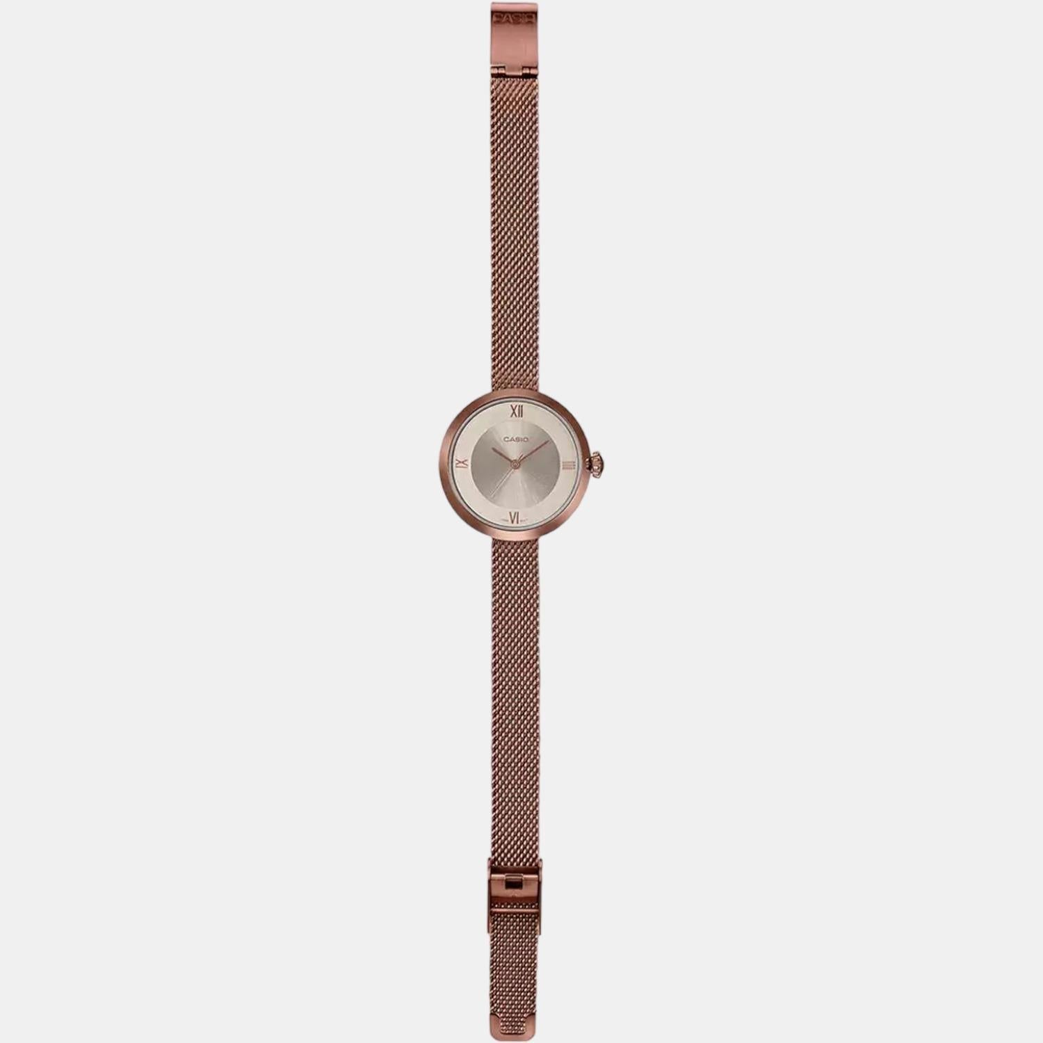 Enticer Women Quartz Rose Gold Dial Analog Mesh Watch A1854