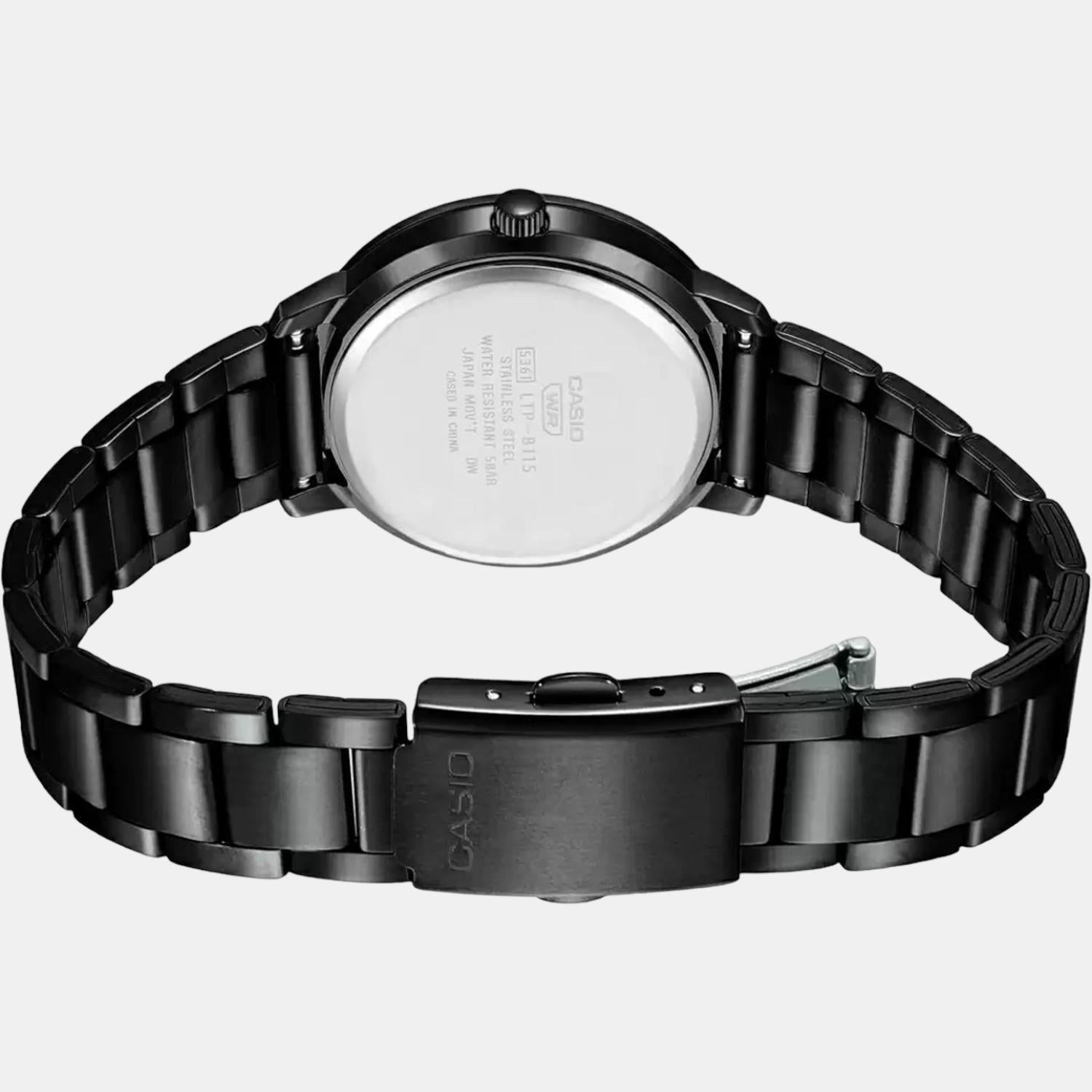 Enticer Women Quartz Black Dial Analog Stainless Steel Watch A1938