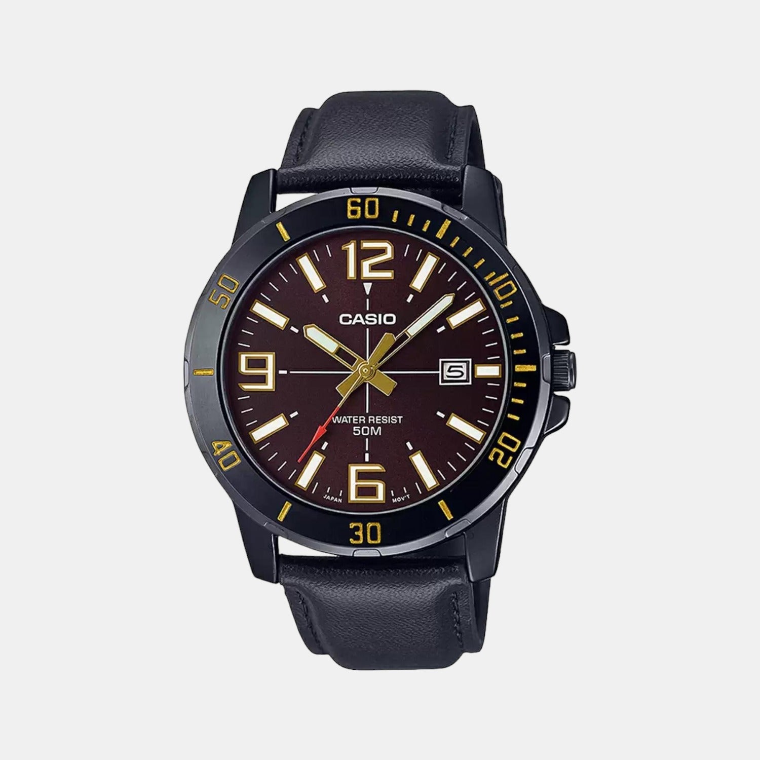 Enticer Men Quartz Brown Dial Analog Stainless Steel Watch A1983
