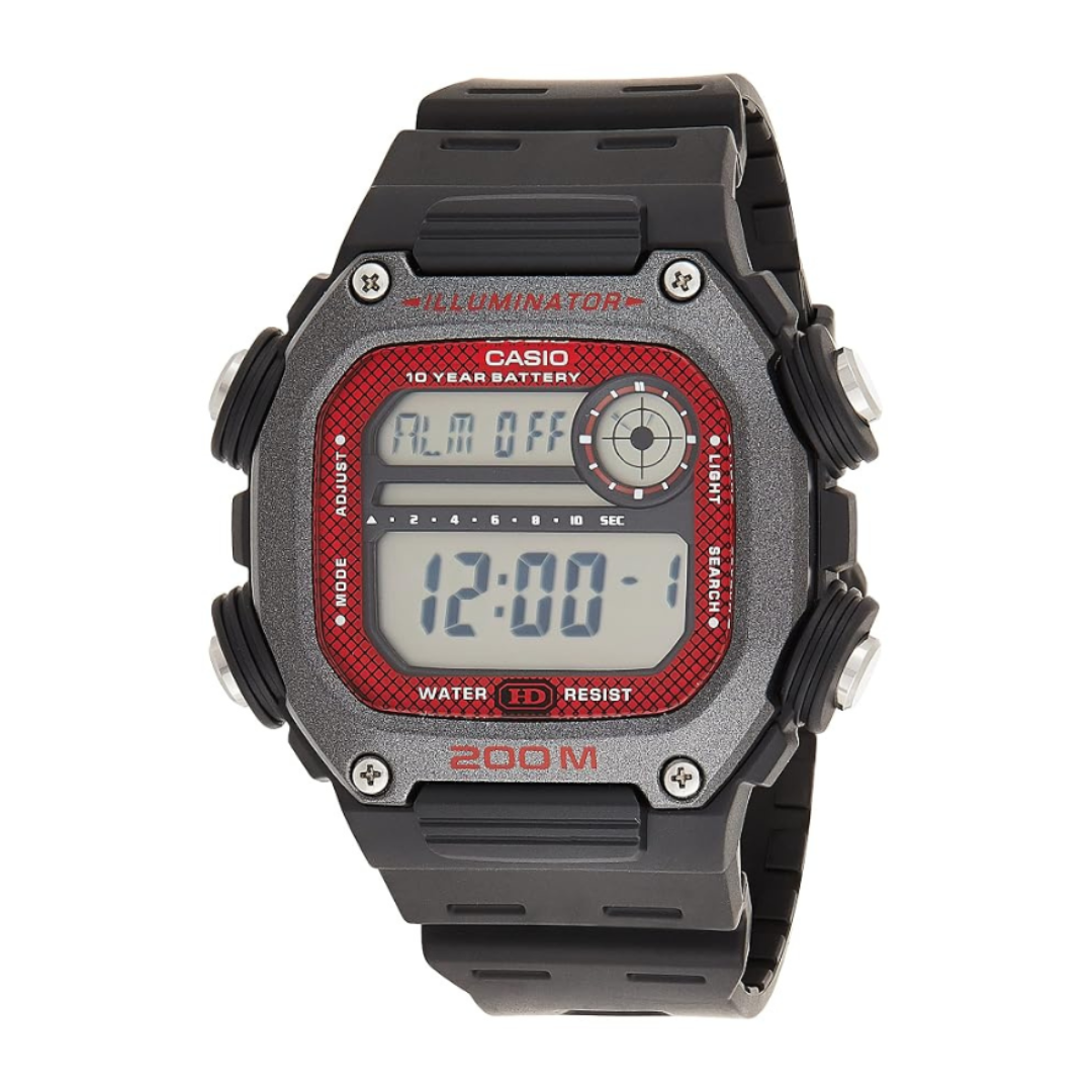 Casio DW-291H-1BVDF I117 | Youth Unisex Quartz Red Dial Digital Resin Watch.
