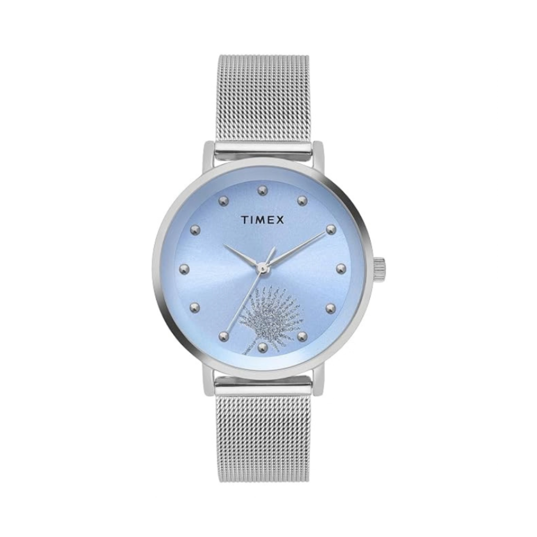 Timex TWEL12922 | Trendline Women Quartz Blue Dial Analog Mesh Watch.