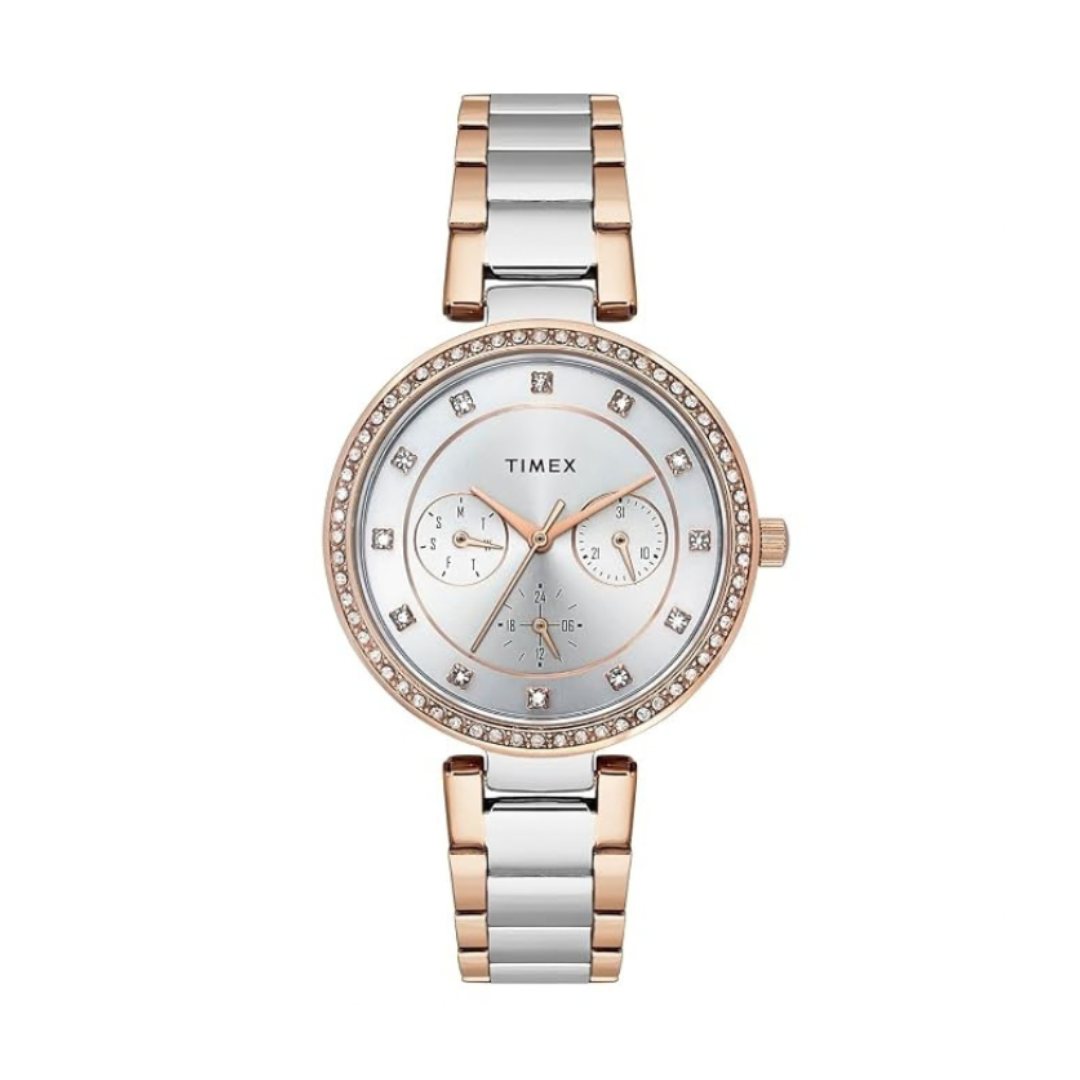 Timex TWEL18723 | Trendline Women Quartz Silver Dial Analog Stainless Steel Watch.